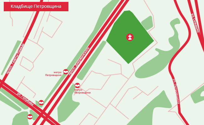 Колумбарий кладбища Петровщина - схема проезда