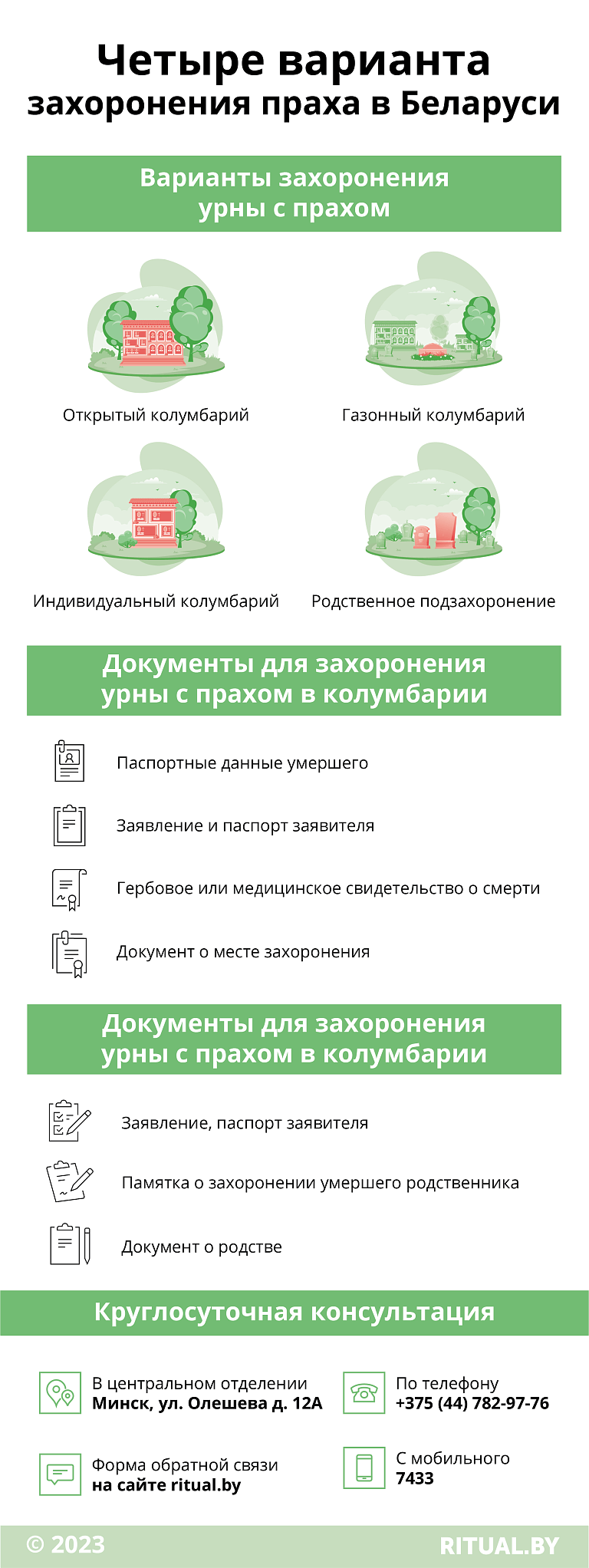 Четыре варианта захоронения праха в Беларуси