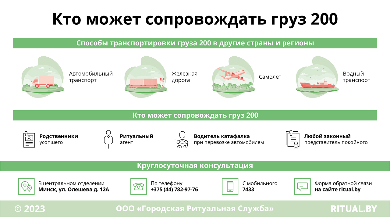 Кто может сопровождать груз 200