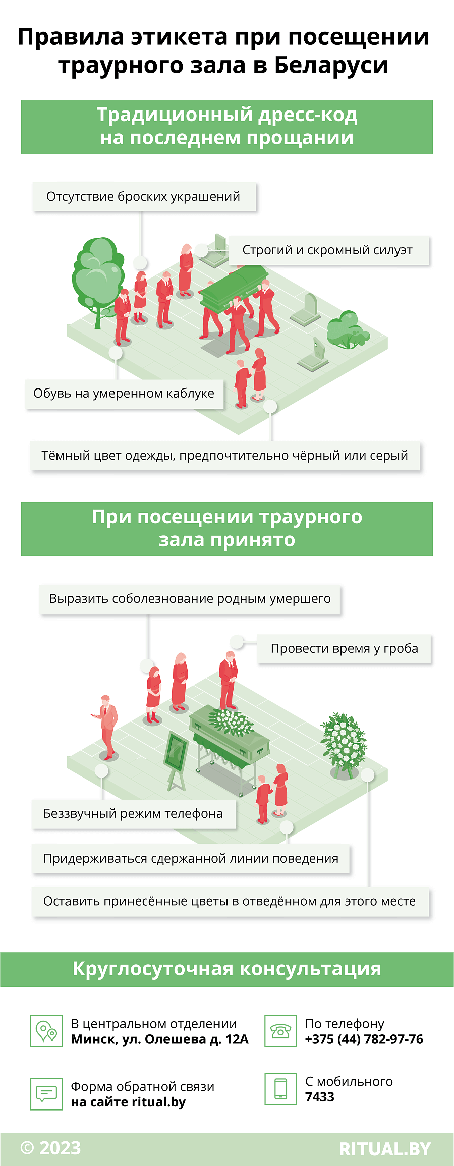 Правила этикета при посещении траурного зала в Беларуси