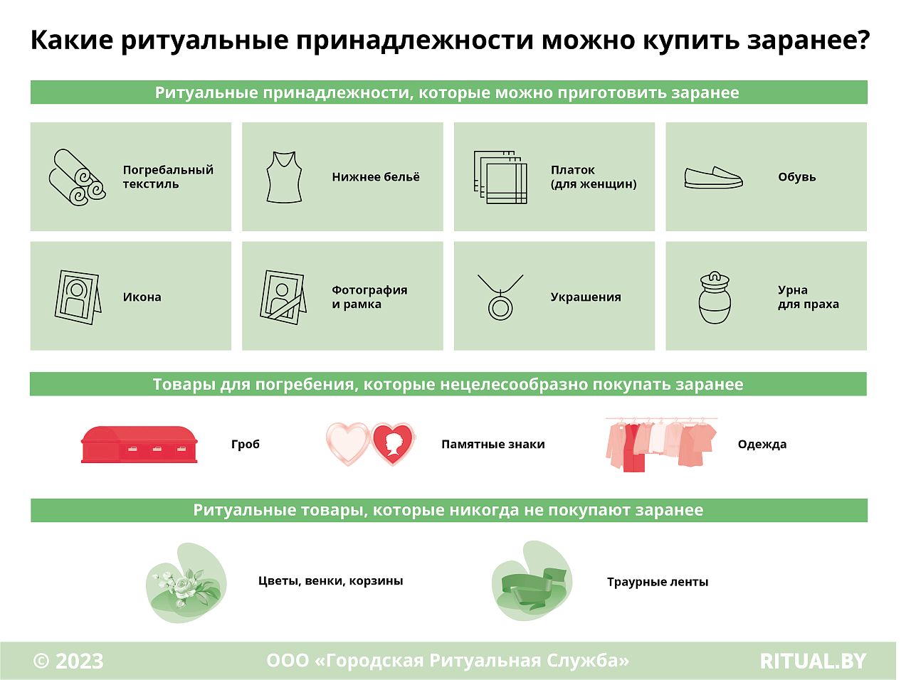 Какие ритуальные принадлежности можно купить заранее?