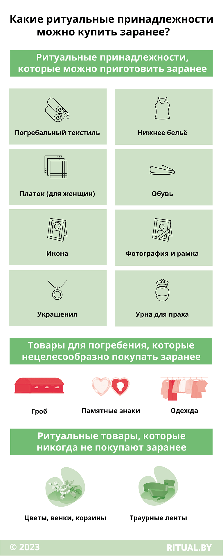 Какие ритуальные принадлежности можно купить заранее?