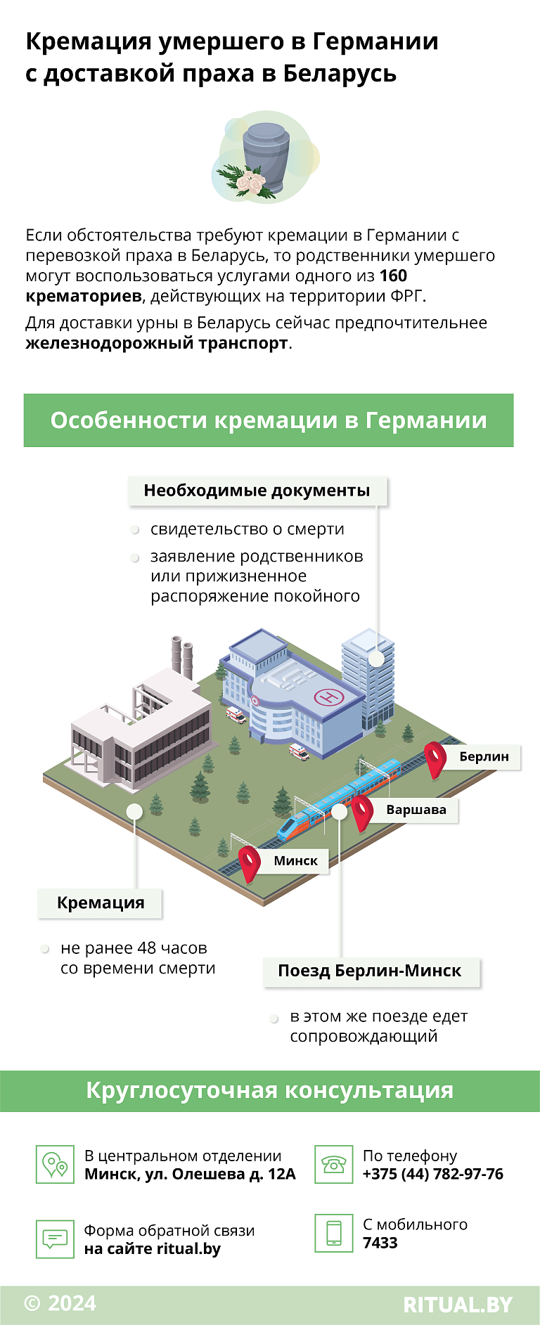 Кремация умершего в Германии с доставкой праха в Беларусь